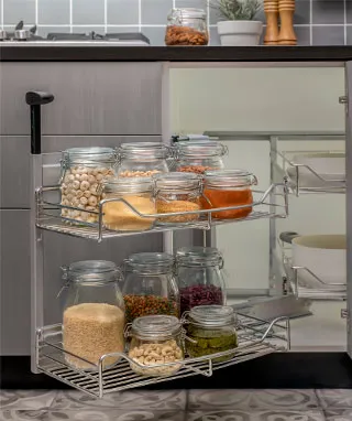 Double Corner Pullout | Kitchen Storage - IFB Modular Kitchen